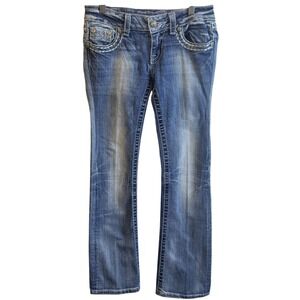 Miss Me Jeans Size 26 Boot Cut, Western Style,Rhinestones, Bling Design, Womens